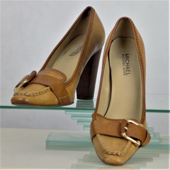 Michael Kors 7.5 M Tan Genuine Leather, Block Heel - Picture 5 of 8